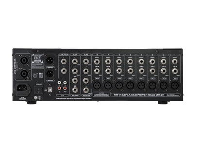 OMNITRONIC RM-1422FXA USB Rack-Power-Mixer