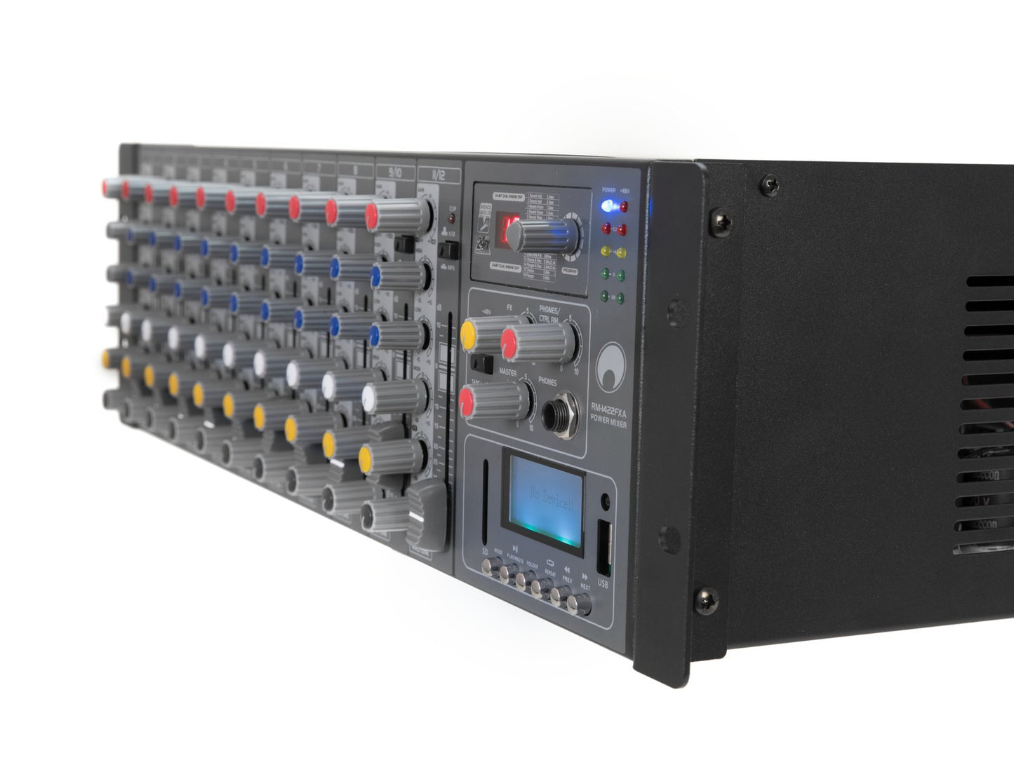 OMNITRONIC RM-1422FXA USB Rack-Power-Mixer