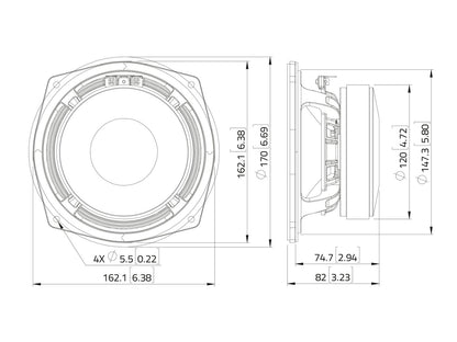 LAVOCE MAF061.50 65 Zoll  Woofer Ferrit Alukorb