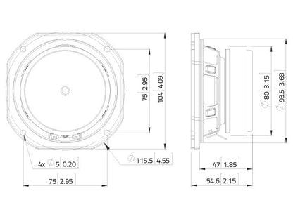 LAVOCE WSF041.00 4 Zoll  Woofer Ferrit Stahlkorb