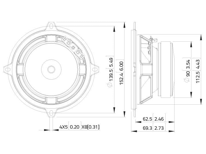 LAVOCE WSF051.02 5 Zoll  Woofer Ferrit Stahlkorb