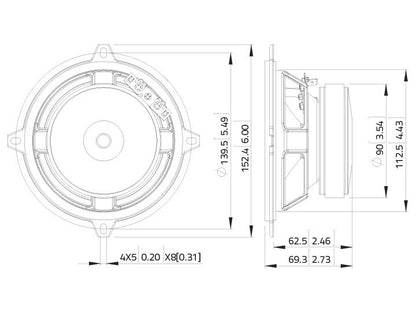 LAVOCE WSF051.02 5 Zoll  Woofer Ferrit Stahlkorb