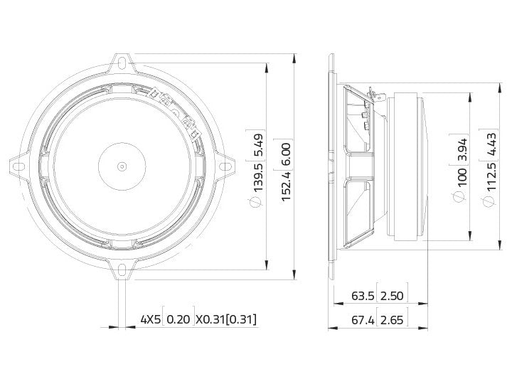 LAVOCE MSF051.22 5 Zoll  Mid-Woofer Ferrit Stahlkorb