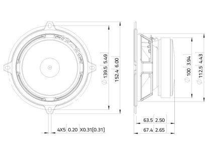 LAVOCE MSF051.22 5 Zoll  Mid-Woofer Ferrit Stahlkorb