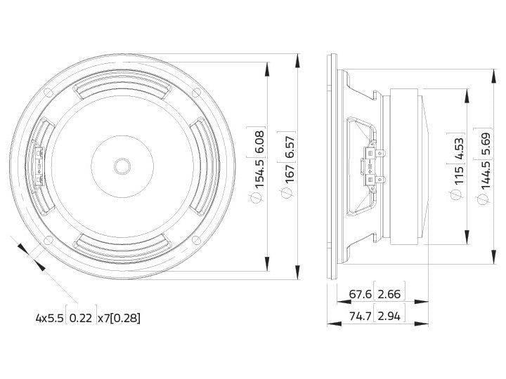 LAVOCE WSF061.52 65 Zoll  Woofer Ferrit Stahlkorb