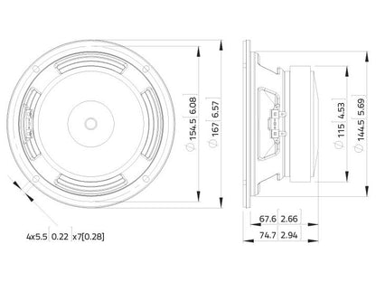 LAVOCE WSF061.52 65 Zoll  Woofer Ferrit Stahlkorb