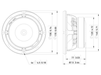 LAVOCE WAF061.80 65 Zoll  Woofer Ferrit Alukorb