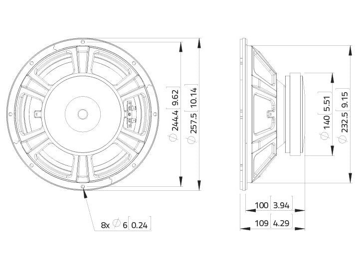 LAVOCE WSF102.00 10 Zoll  Woofer Ferrit Stahlkorb