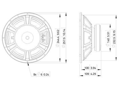 LAVOCE WSF102.00 10 Zoll  Woofer Ferrit Stahlkorb