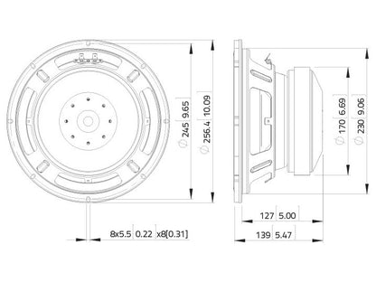 LAVOCE SSF102.50L 10 Zoll  Subwoofer Ferrit Stahlkorb