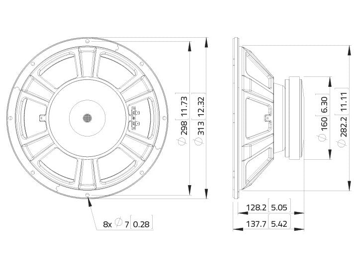 LAVOCE WSF122.50 12 Zoll  Woofer Ferrit Stahlkorb