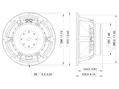 LAVOCE WAF123.01 12 Zoll  Woofer Ferrit Alukorb