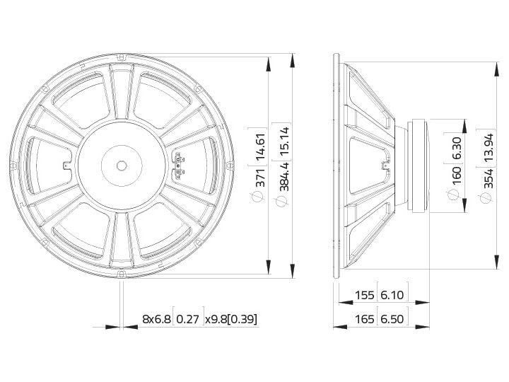 LAVOCE WSF152.50 15 Zoll  Woofer Ferrit Stahlkorb