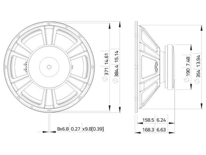 LAVOCE SSF153.00 15 Zoll  Subwoofer Ferrit Stahlkorb