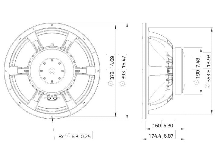 LAVOCE WAF153.00 15 Zoll  Woofer Ferrit Alukorb