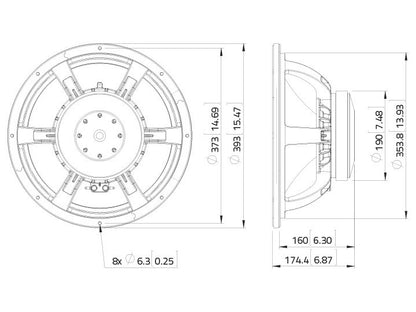 LAVOCE WAF153.00 15 Zoll  Woofer Ferrit Alukorb