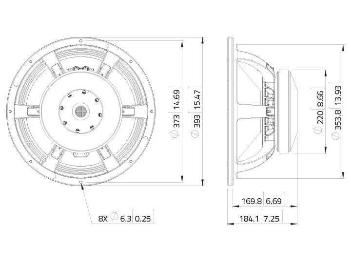 LAVOCE WAF154.01 15 Zoll  Subwoofer Ferrit Alukorb