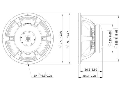 LAVOCE WAF154.01 15 Zoll  Subwoofer Ferrit Alukorb