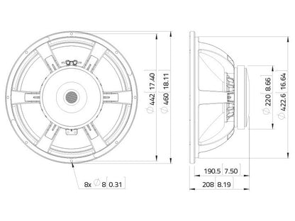 LAVOCE SAF184.01 18 Zoll  Subwoofer Ferrit Alukorb