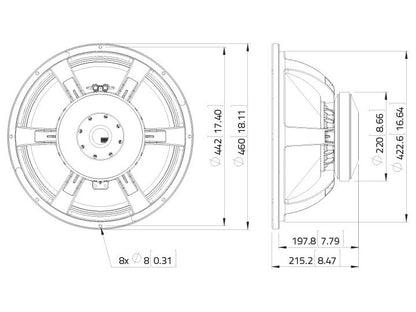 LAVOCE SAF184.02 18 Zoll  Subwoofer Ferrit Alukorb