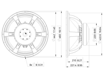 LAVOCE SAF184.03 18 Zoll  Subwoofer Ferrit Alukorb