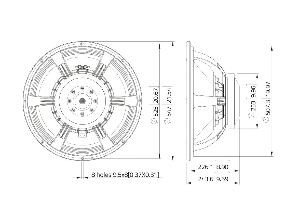 LAVOCE SAF214.50 21 Zoll  Subwoofer Ferrit Alukorb