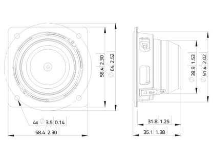 LAVOCE FSN020.71F 2 Zoll  Breitbandlautsprecher Neodym Stahlkorb