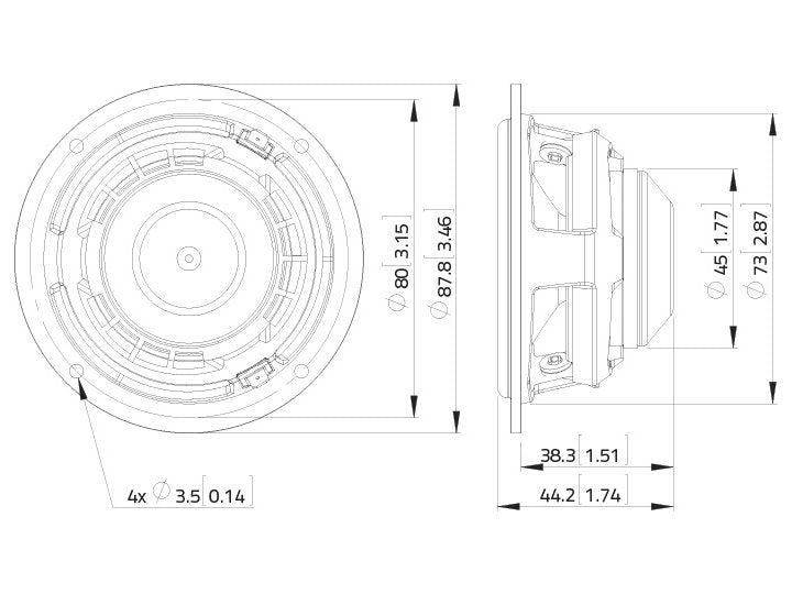 LAVOCE FAN030.71 3 Zoll  Breitbandlautsprecher Neodym Alukorb