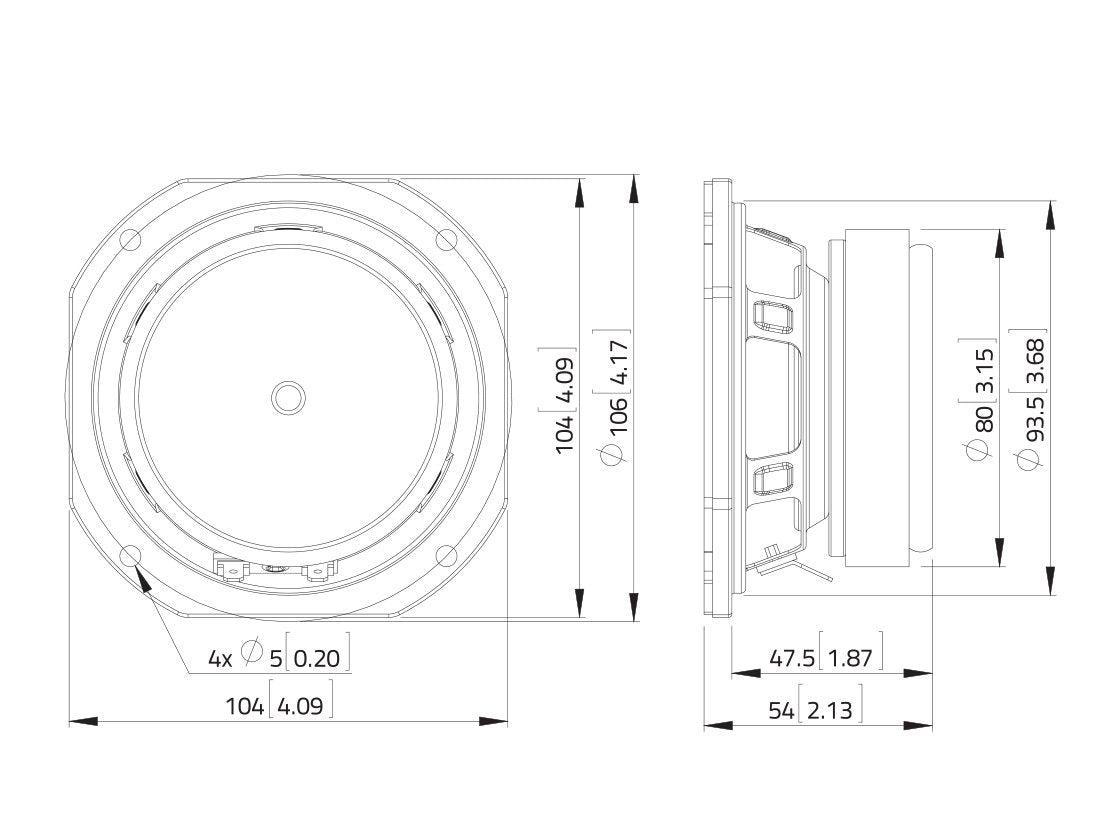 LAVOCE FSF041.00-16 4 Zoll  Breitbandlautsprecher Ferrit Stahlkorb