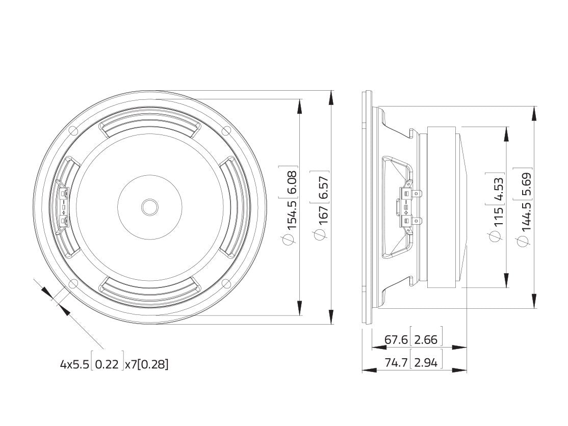 LAVOCE WSF061.52-16 65 Zoll  Woofer Ferrit Stahlkorb