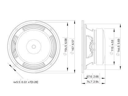 LAVOCE WSF061.52-16 65 Zoll  Woofer Ferrit Stahlkorb