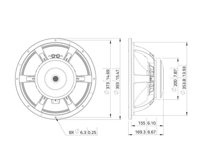 LAVOCE WAF153.02 15 Zoll  Woofer Ferrit Alukorb