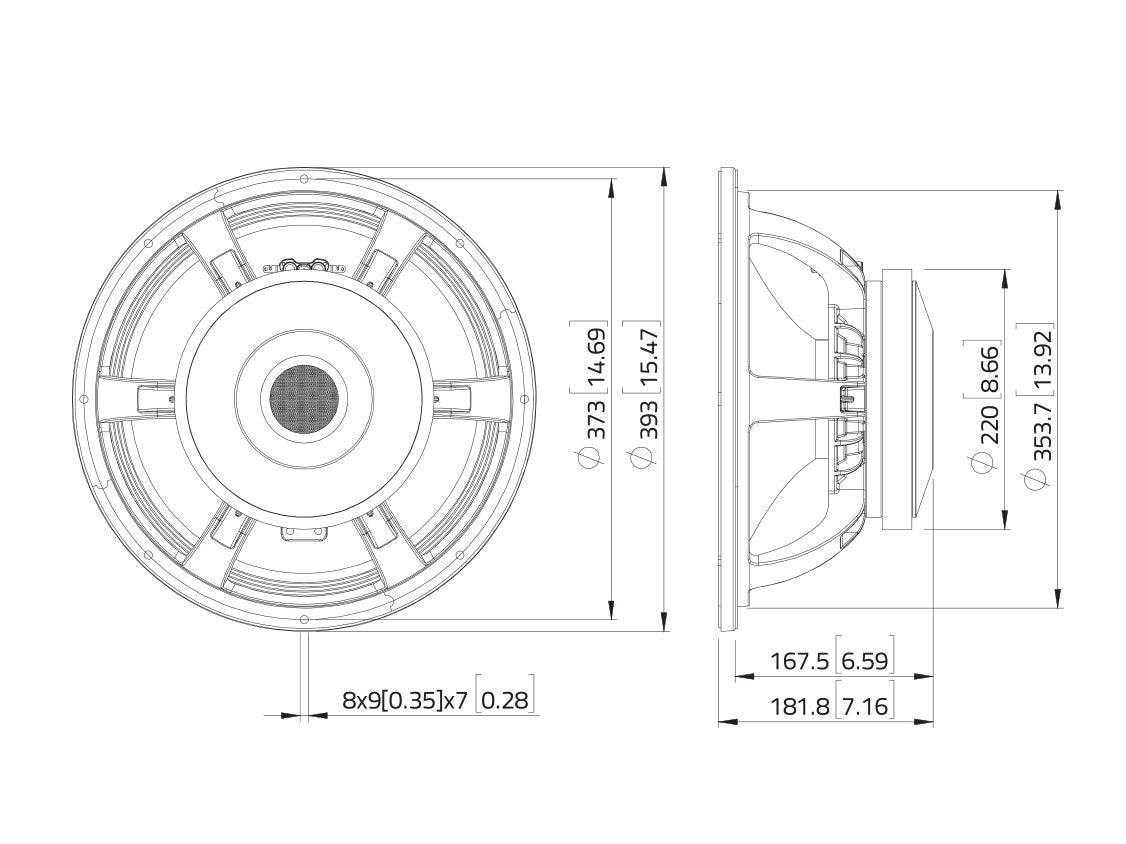 LAVOCE WAF154.03 15 Zoll  Woofer Ferrit Alukorb