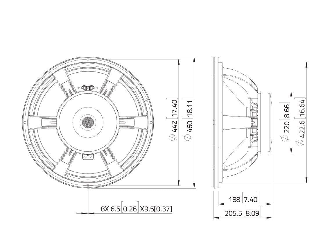 LAVOCE SAF184.05 18 Zoll  Subwoofer Ferrit Alukorb