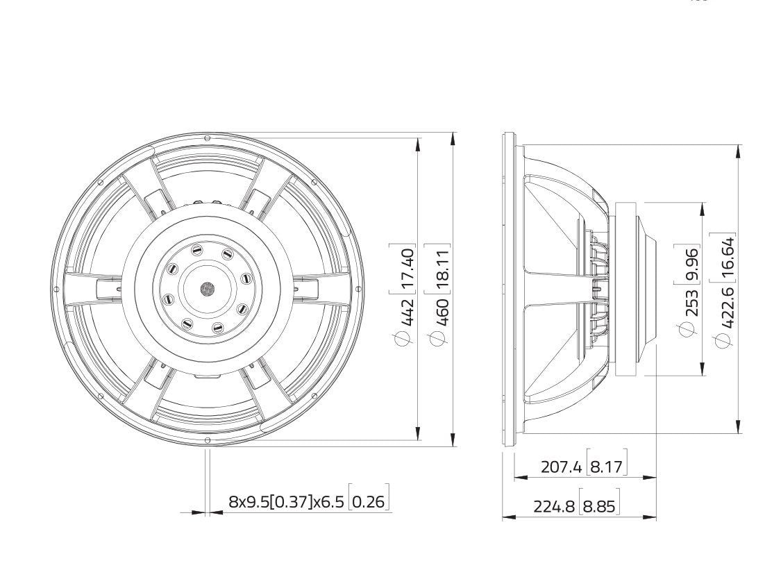 LAVOCE SAF184.50 18 Zoll  Subwoofer Ferrit Alukorb