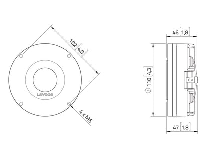 LAVOCE DN14.25T-16 14 Zoll  Kompressionstreiber Neodym