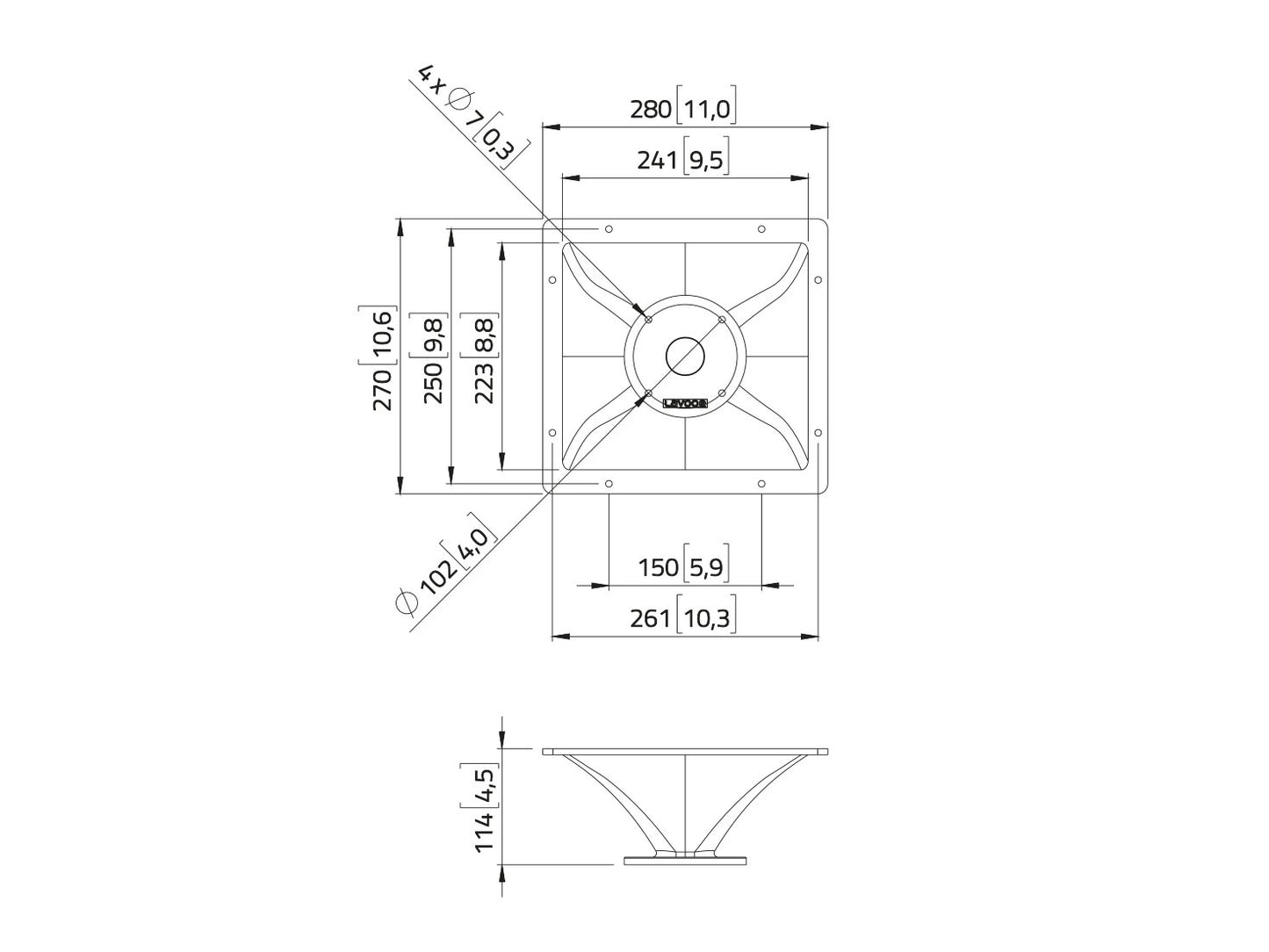 LAVOCE HD1403 14 Zoll  Aluminiumhorn