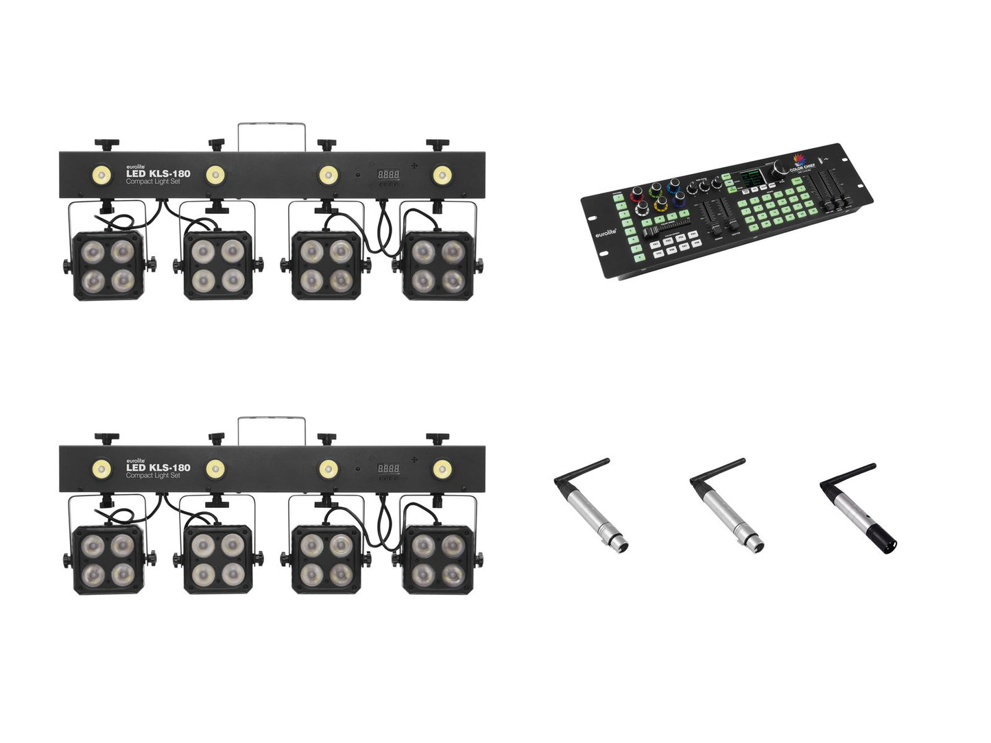 EUROLITE Set 2x KLS-180 + Color Chief + QuickDMX Sender + 2x Empfänger