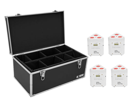 EUROLITE Set 4x AKKU TL-3 TCL weiß + Case TDV-1