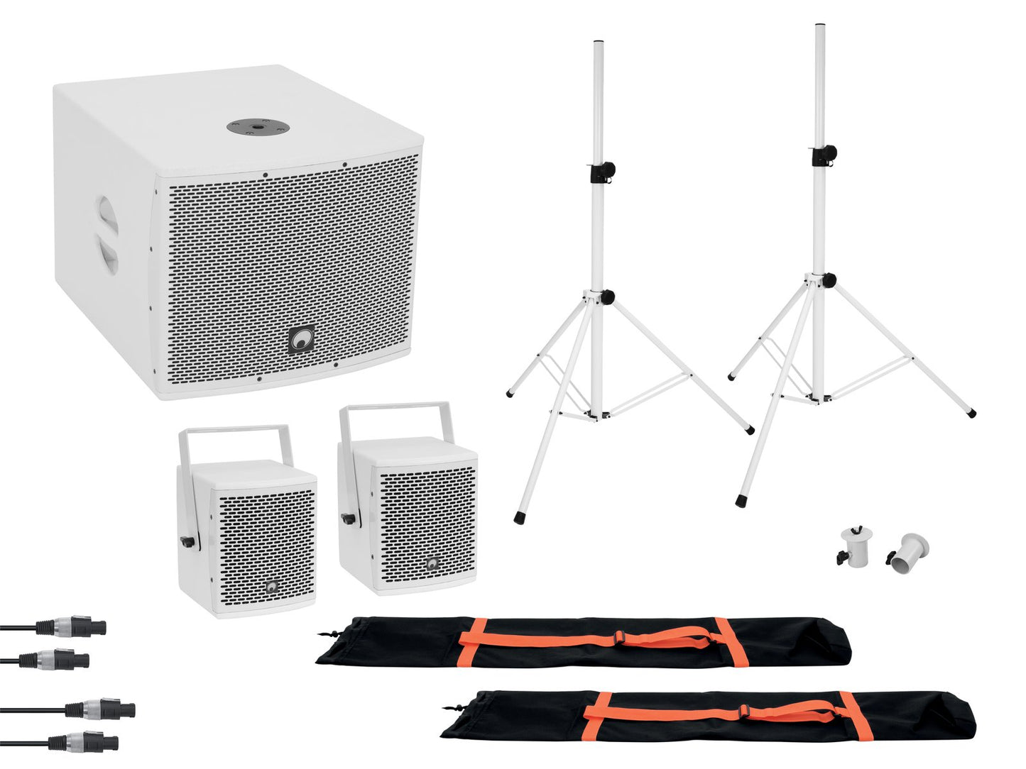 OMNITRONIC Set MOLLY 2.1 Aktivsystem Sub + 2x Top + Zubehör weiß