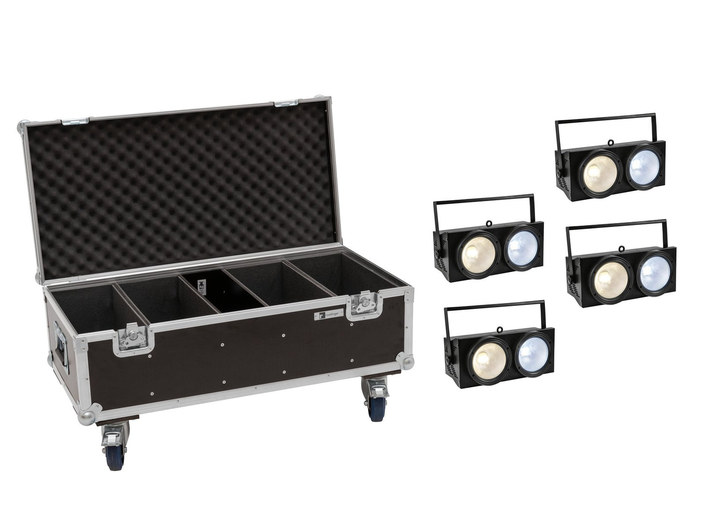 EUROLITE 4x Audience Blinder 2x100W LED COB CW/WW + Case