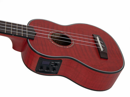 DIMAVERY UK-100 Sopran-Ukulele flamed red