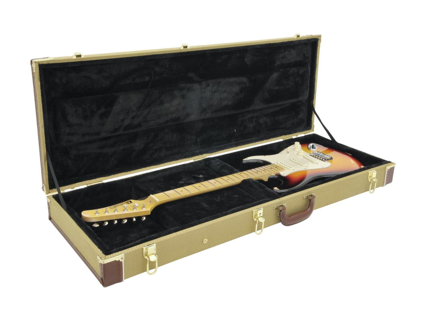 DIMAVERY Holz-Case für E-Gitarren tweed