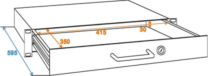 OMNITRONIC Rackschublade mit Schloss 1HE