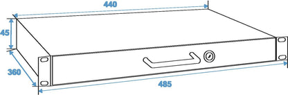 OMNITRONIC Rackschublade mit Schloss 1HE