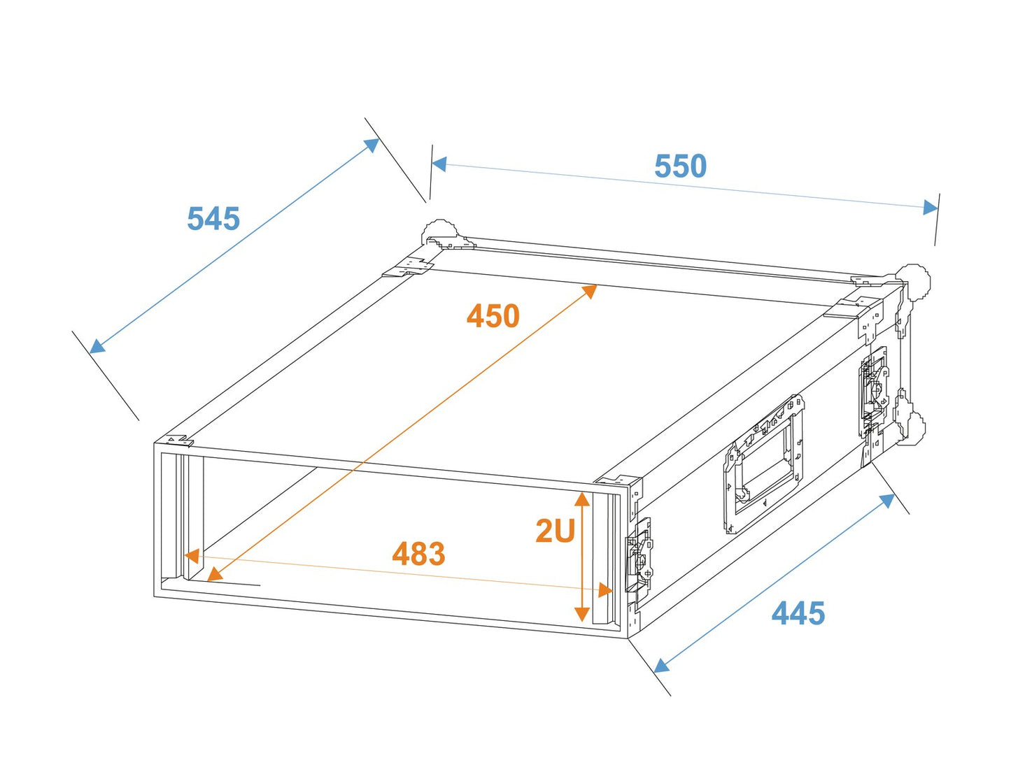 ROADINGER Rack Profi 2HE 45cm