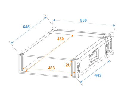 ROADINGER Rack Profi 2HE 45cm