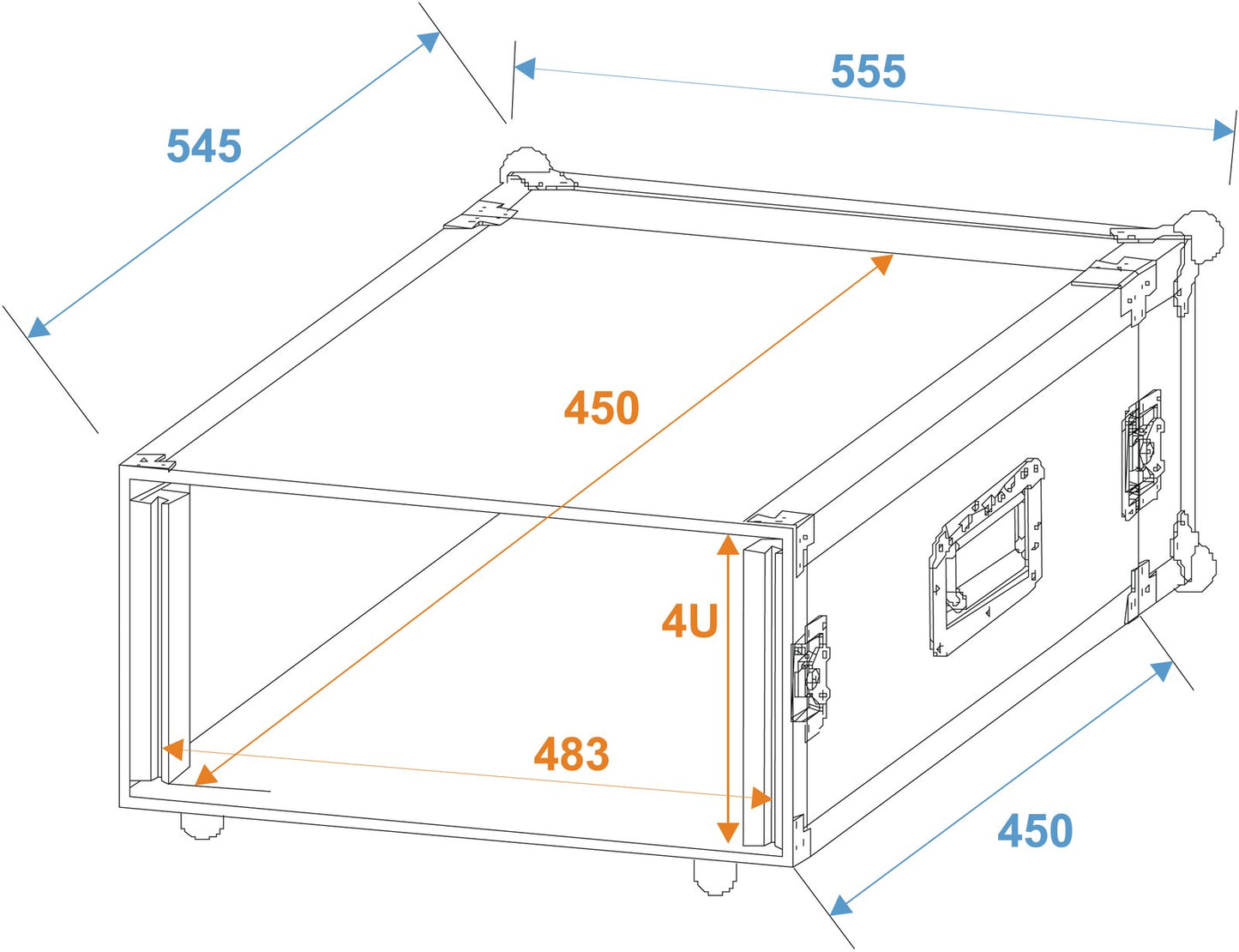 ROADINGER Rack Profi 4HE 45cm