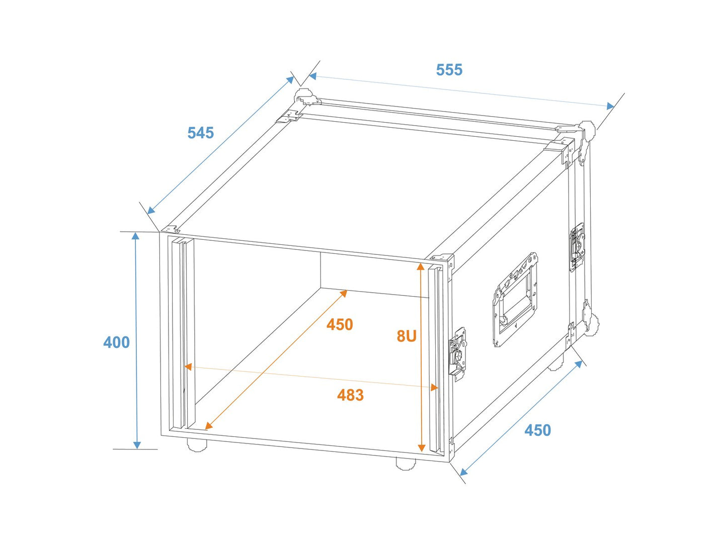 ROADINGER Rack Profi 8HE 45cm