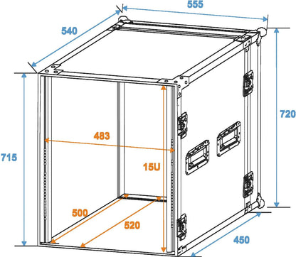 ROADINGER Rack Profi 15HE 45cm